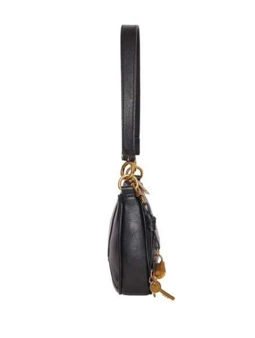 Classic Black Leather Shoulder Bag